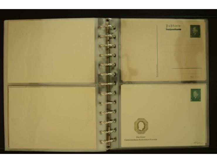 1921/1942, umfangreiche Sammlung mit ca. 450 ungebrauchten und gebrauchten Privatpost-Ganzsachenkarten mit Schwerpunkt III. R