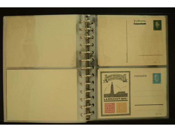 1921/1942, umfangreiche Sammlung mit ca. 450 ungebrauchten und gebrauchten Privatpost-Ganzsachenkarten mit Schwerpunkt III. R