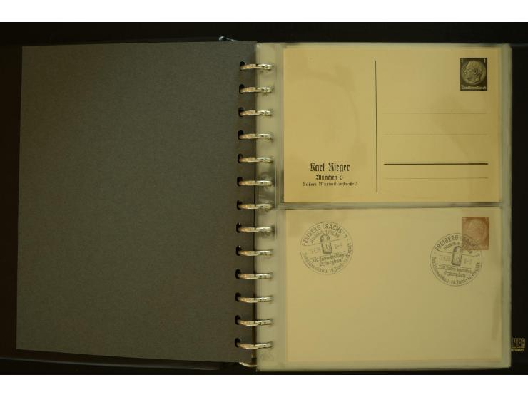 1921/1942, umfangreiche Sammlung mit ca. 450 ungebrauchten und gebrauchten Privatpost-Ganzsachenkarten mit Schwerpunkt III. R