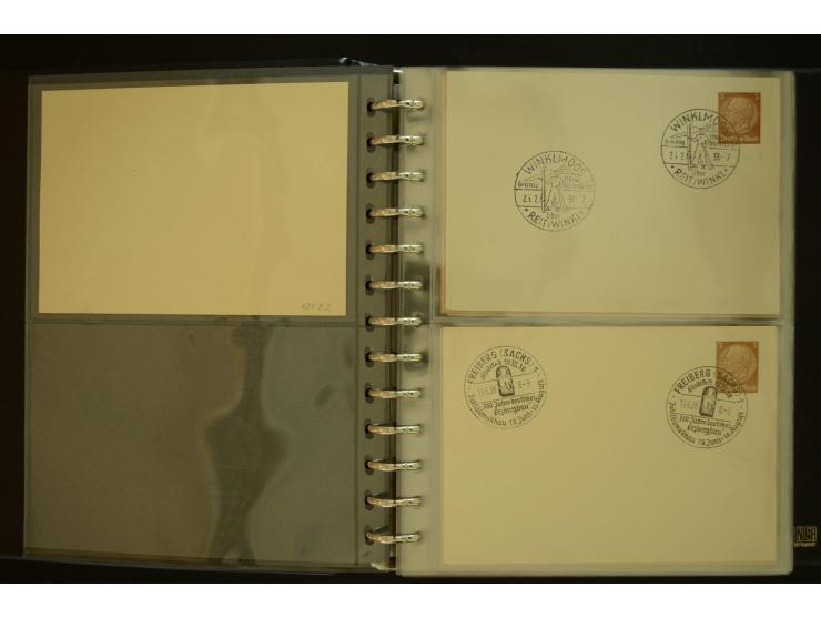 1921/1942, umfangreiche Sammlung mit ca. 450 ungebrauchten und gebrauchten Privatpost-Ganzsachenkarten mit Schwerpunkt III. R