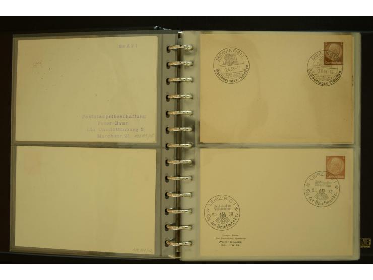 1921/1942, umfangreiche Sammlung mit ca. 450 ungebrauchten und gebrauchten Privatpost-Ganzsachenkarten mit Schwerpunkt III. R