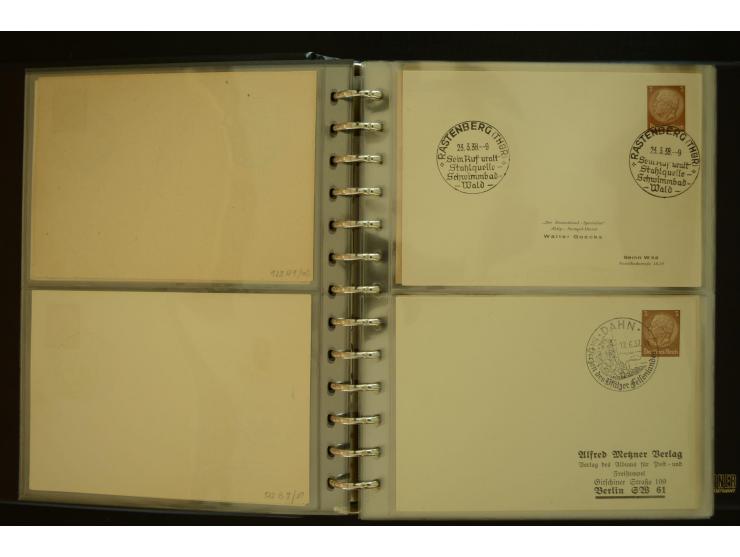 1921/1942, umfangreiche Sammlung mit ca. 450 ungebrauchten und gebrauchten Privatpost-Ganzsachenkarten mit Schwerpunkt III. R