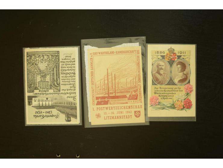 1921/1942, umfangreiche Sammlung mit ca. 450 ungebrauchten und gebrauchten Privatpost-Ganzsachenkarten mit Schwerpunkt III. R