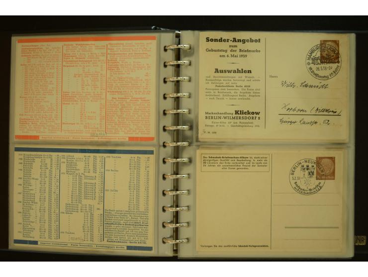 1921/1942, umfangreiche Sammlung mit ca. 450 ungebrauchten und gebrauchten Privatpost-Ganzsachenkarten mit Schwerpunkt III. R