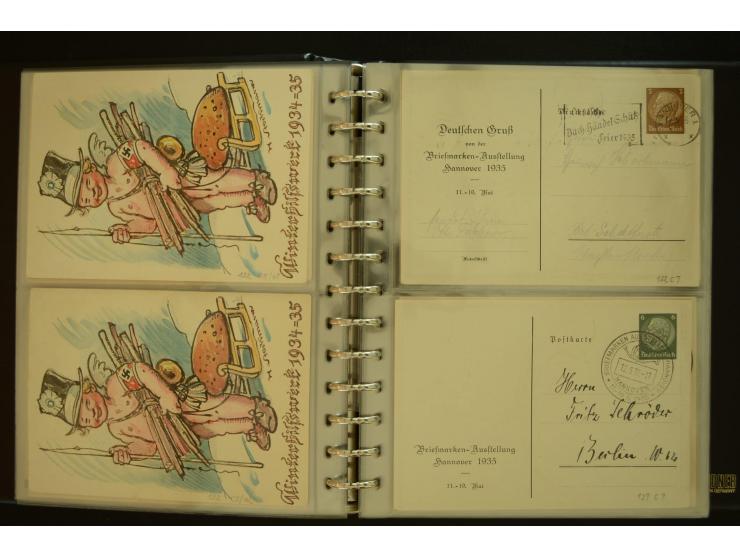 1921/1942, umfangreiche Sammlung mit ca. 450 ungebrauchten und gebrauchten Privatpost-Ganzsachenkarten mit Schwerpunkt III. R