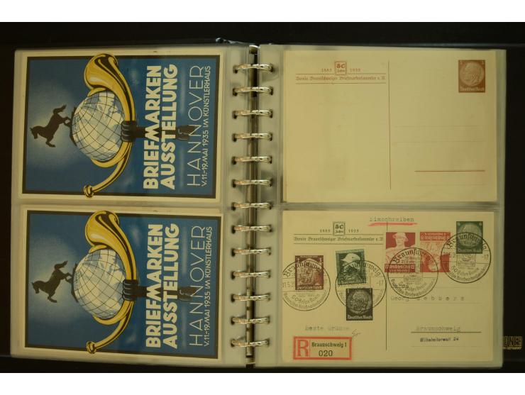 1921/1942, umfangreiche Sammlung mit ca. 450 ungebrauchten und gebrauchten Privatpost-Ganzsachenkarten mit Schwerpunkt III. R