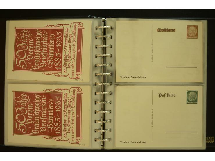 1921/1942, umfangreiche Sammlung mit ca. 450 ungebrauchten und gebrauchten Privatpost-Ganzsachenkarten mit Schwerpunkt III. R