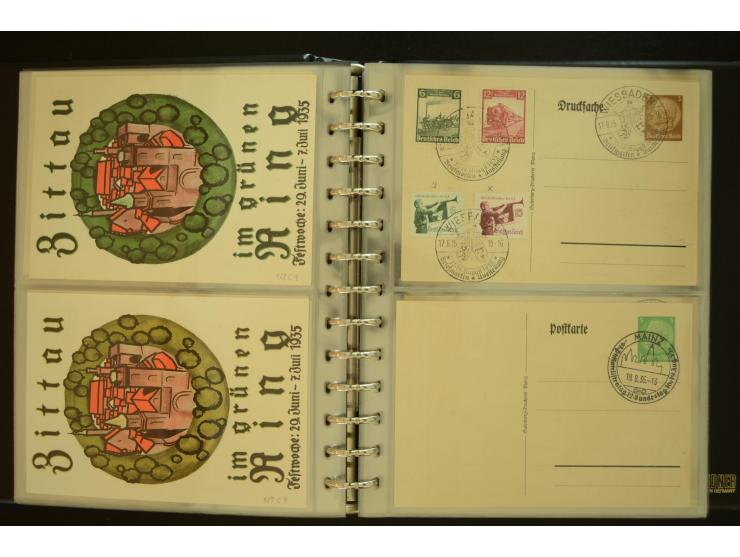 1921/1942, umfangreiche Sammlung mit ca. 450 ungebrauchten und gebrauchten Privatpost-Ganzsachenkarten mit Schwerpunkt III. R