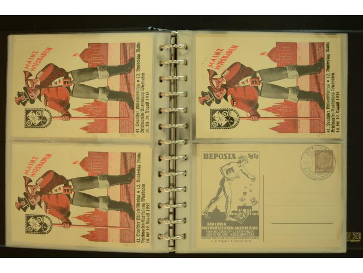 1921/1942, umfangreiche Sammlung mit ca. 450 ungebrauchten und gebrauchten Privatpost-Ganzsachenkarten mit Schwerpunkt III. R