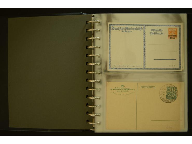 1921/1942, umfangreiche Sammlung mit ca. 450 ungebrauchten und gebrauchten Privatpost-Ganzsachenkarten mit Schwerpunkt III. R