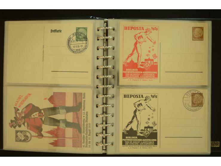 1921/1942, umfangreiche Sammlung mit ca. 450 ungebrauchten und gebrauchten Privatpost-Ganzsachenkarten mit Schwerpunkt III. R