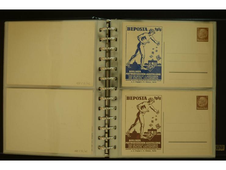 1921/1942, umfangreiche Sammlung mit ca. 450 ungebrauchten und gebrauchten Privatpost-Ganzsachenkarten mit Schwerpunkt III. R