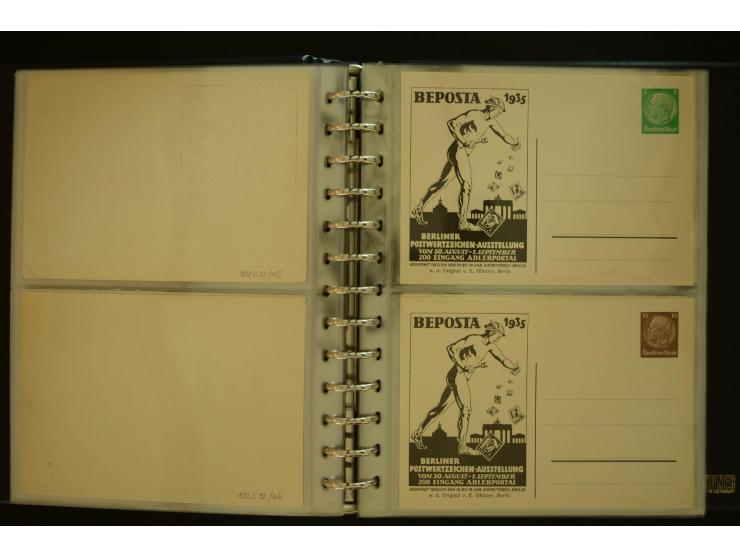 1921/1942, umfangreiche Sammlung mit ca. 450 ungebrauchten und gebrauchten Privatpost-Ganzsachenkarten mit Schwerpunkt III. R