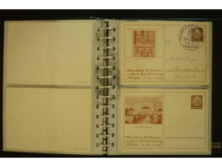 1921/1942, umfangreiche Sammlung mit ca. 450 ungebrauchten und gebrauchten Privatpost-Ganzsachenkarten mit Schwerpunkt III. R