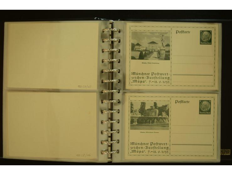 1921/1942, umfangreiche Sammlung mit ca. 450 ungebrauchten und gebrauchten Privatpost-Ganzsachenkarten mit Schwerpunkt III. R
