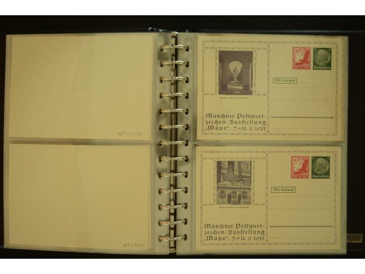 1921/1942, umfangreiche Sammlung mit ca. 450 ungebrauchten und gebrauchten Privatpost-Ganzsachenkarten mit Schwerpunkt III. R