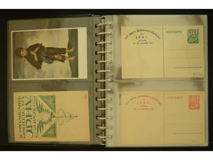 1921/1942, umfangreiche Sammlung mit ca. 450 ungebrauchten und gebrauchten Privatpost-Ganzsachenkarten mit Schwerpunkt III. R