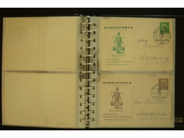 1921/1942, umfangreiche Sammlung mit ca. 450 ungebrauchten und gebrauchten Privatpost-Ganzsachenkarten mit Schwerpunkt III. R
