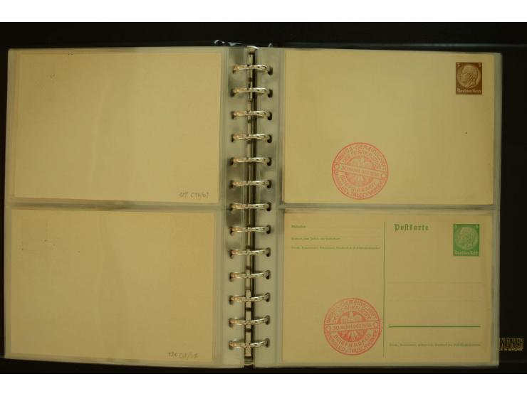 1921/1942, umfangreiche Sammlung mit ca. 450 ungebrauchten und gebrauchten Privatpost-Ganzsachenkarten mit Schwerpunkt III. R