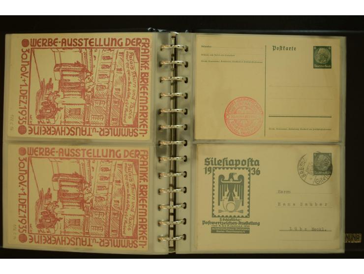 1921/1942, umfangreiche Sammlung mit ca. 450 ungebrauchten und gebrauchten Privatpost-Ganzsachenkarten mit Schwerpunkt III. R