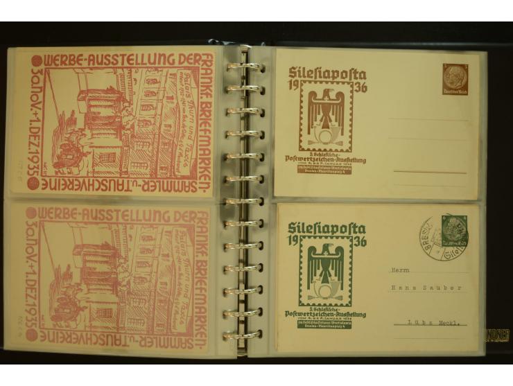 1921/1942, umfangreiche Sammlung mit ca. 450 ungebrauchten und gebrauchten Privatpost-Ganzsachenkarten mit Schwerpunkt III. R