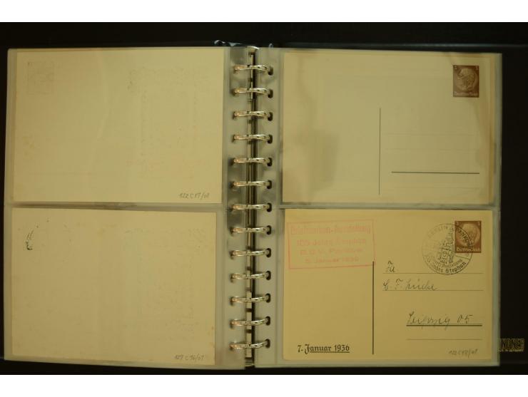 1921/1942, umfangreiche Sammlung mit ca. 450 ungebrauchten und gebrauchten Privatpost-Ganzsachenkarten mit Schwerpunkt III. R