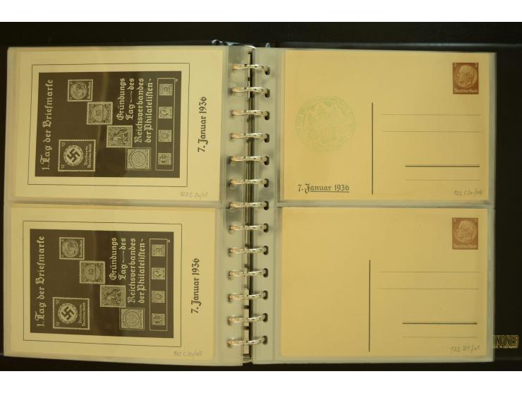 1921/1942, umfangreiche Sammlung mit ca. 450 ungebrauchten und gebrauchten Privatpost-Ganzsachenkarten mit Schwerpunkt III. R