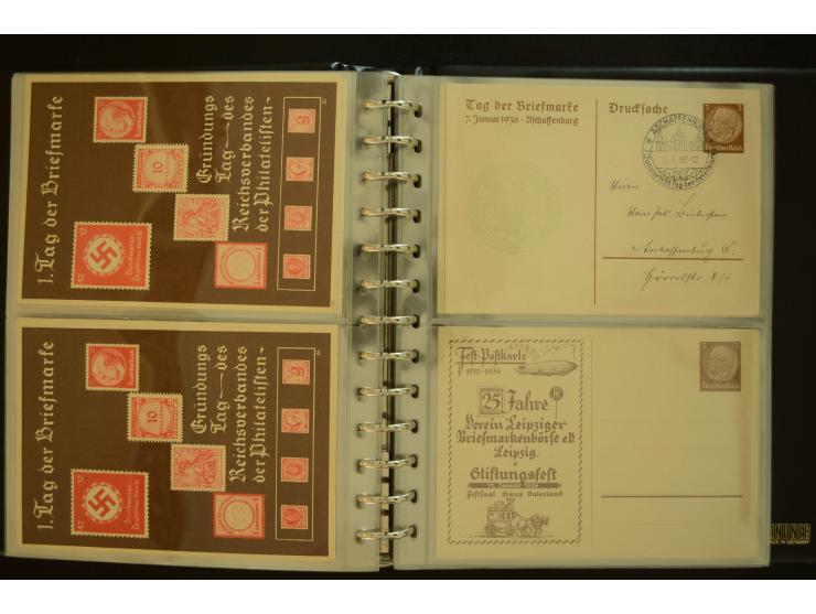 1921/1942, umfangreiche Sammlung mit ca. 450 ungebrauchten und gebrauchten Privatpost-Ganzsachenkarten mit Schwerpunkt III. R