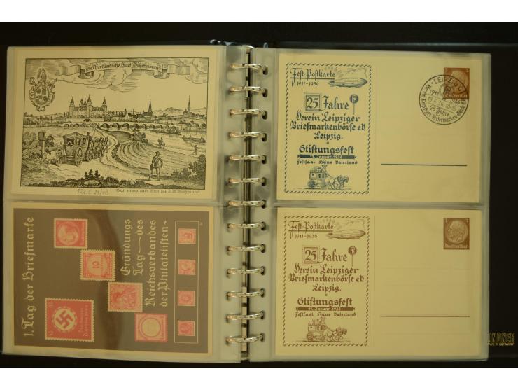 1921/1942, umfangreiche Sammlung mit ca. 450 ungebrauchten und gebrauchten Privatpost-Ganzsachenkarten mit Schwerpunkt III. R