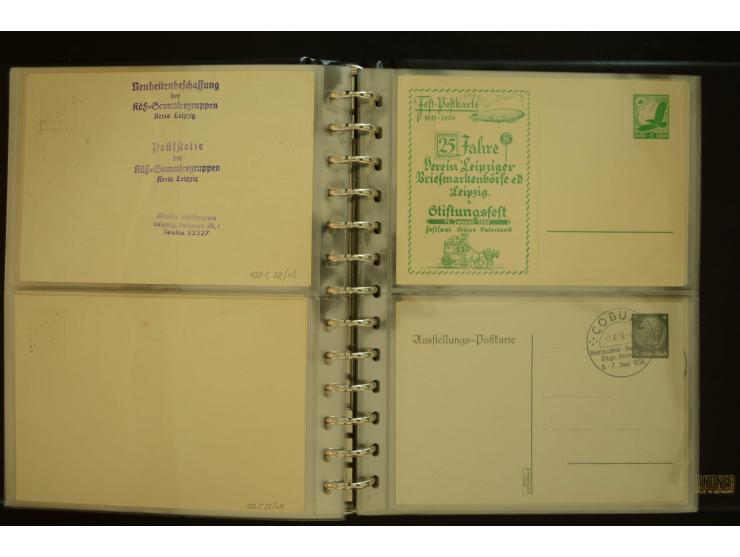 1921/1942, umfangreiche Sammlung mit ca. 450 ungebrauchten und gebrauchten Privatpost-Ganzsachenkarten mit Schwerpunkt III. R