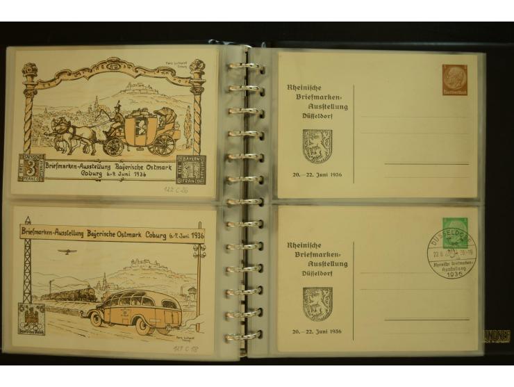 1921/1942, umfangreiche Sammlung mit ca. 450 ungebrauchten und gebrauchten Privatpost-Ganzsachenkarten mit Schwerpunkt III. R
