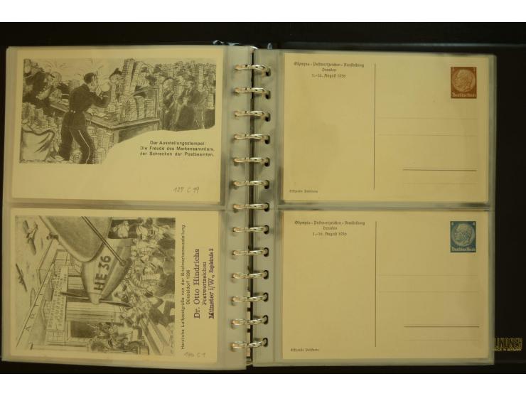 1921/1942, umfangreiche Sammlung mit ca. 450 ungebrauchten und gebrauchten Privatpost-Ganzsachenkarten mit Schwerpunkt III. R