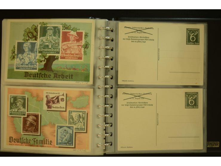 1921/1942, umfangreiche Sammlung mit ca. 450 ungebrauchten und gebrauchten Privatpost-Ganzsachenkarten mit Schwerpunkt III. R
