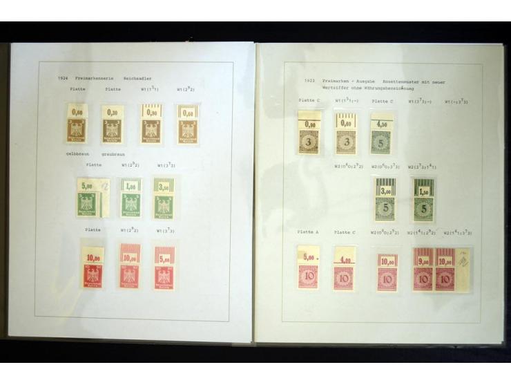 1923/1932, ungebrauchte und postfrische Sammlung "Oberränder" mit den Serien "Rentenpfennig", "Reichsadler", "Berühmte Männer