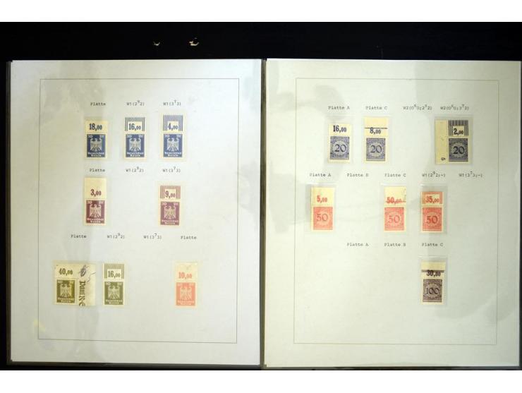1923/1932, ungebrauchte und postfrische Sammlung "Oberränder" mit den Serien "Rentenpfennig", "Reichsadler", "Berühmte Männer