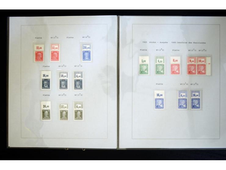 1923/1932, ungebrauchte und postfrische Sammlung "Oberränder" mit den Serien "Rentenpfennig", "Reichsadler", "Berühmte Männer