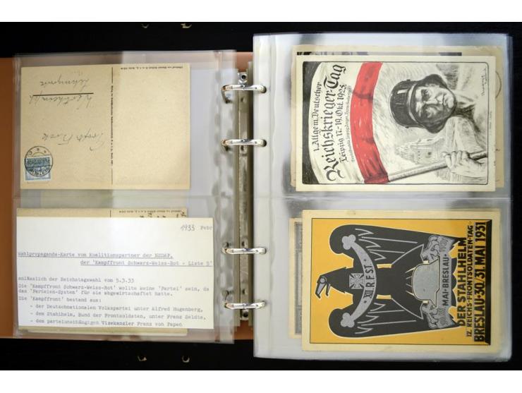 PROPAGANDAKARTEN: 1919/1945, umfangreiche Sammlung mit  über 1000 ungebrauchten und gebrauchten Karten inkl. einigen Werbe- u