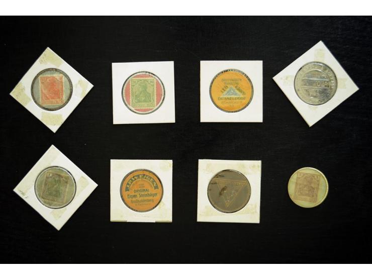 KAPSELGELD: 1923, 8 verschiedene, meist gute Erhaltung