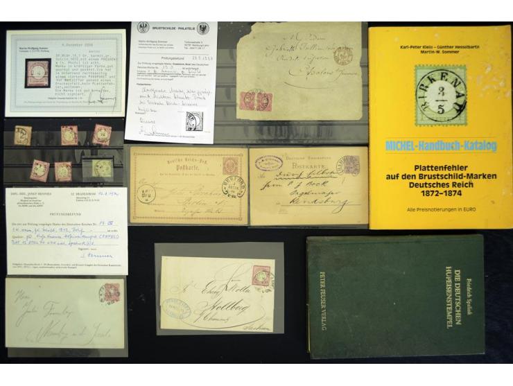 1865/1878, umfangreiche Sammlung von Berlin bis Zabern mit rund 300 Briefen und einigen hundert Briefstücken und losen Marken