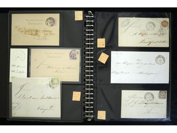 1865/1878, umfangreiche Sammlung von Berlin bis Zabern mit rund 300 Briefen und einigen hundert Briefstücken und losen Marken