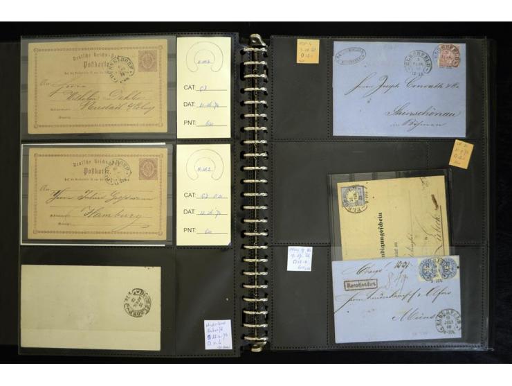 1865/1878, umfangreiche Sammlung von Berlin bis Zabern mit rund 300 Briefen und einigen hundert Briefstücken und losen Marken