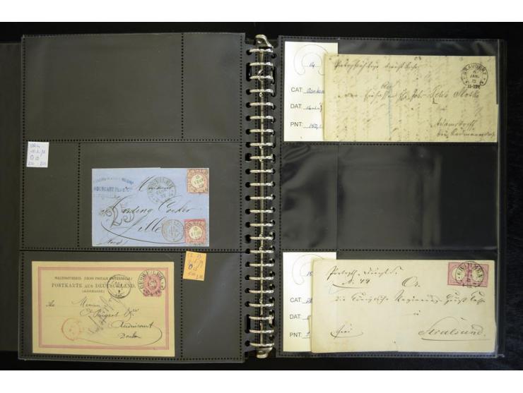 1865/1878, umfangreiche Sammlung von Berlin bis Zabern mit rund 300 Briefen und einigen hundert Briefstücken und losen Marken
