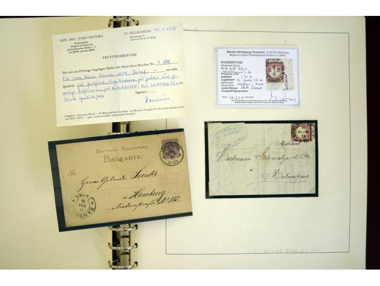 1865/1878, umfangreiche Sammlung von Berlin bis Zabern mit rund 300 Briefen und einigen hundert Briefstücken und losen Marken