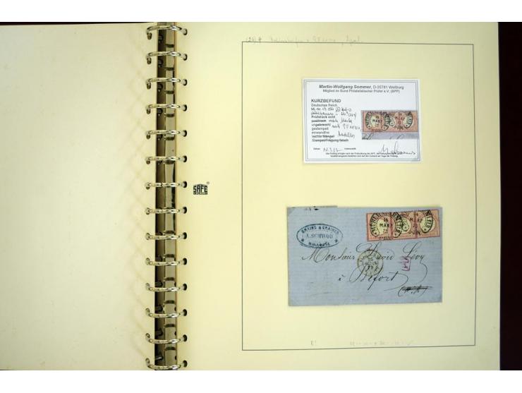 1865/1878, umfangreiche Sammlung von Berlin bis Zabern mit rund 300 Briefen und einigen hundert Briefstücken und losen Marken