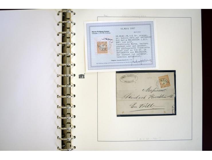 1865/1878, umfangreiche Sammlung von Berlin bis Zabern mit rund 300 Briefen und einigen hundert Briefstücken und losen Marken