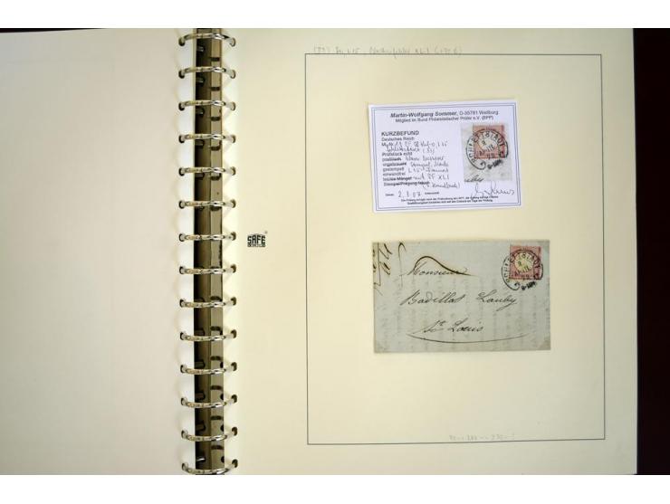 1865/1878, umfangreiche Sammlung von Berlin bis Zabern mit rund 300 Briefen und einigen hundert Briefstücken und losen Marken
