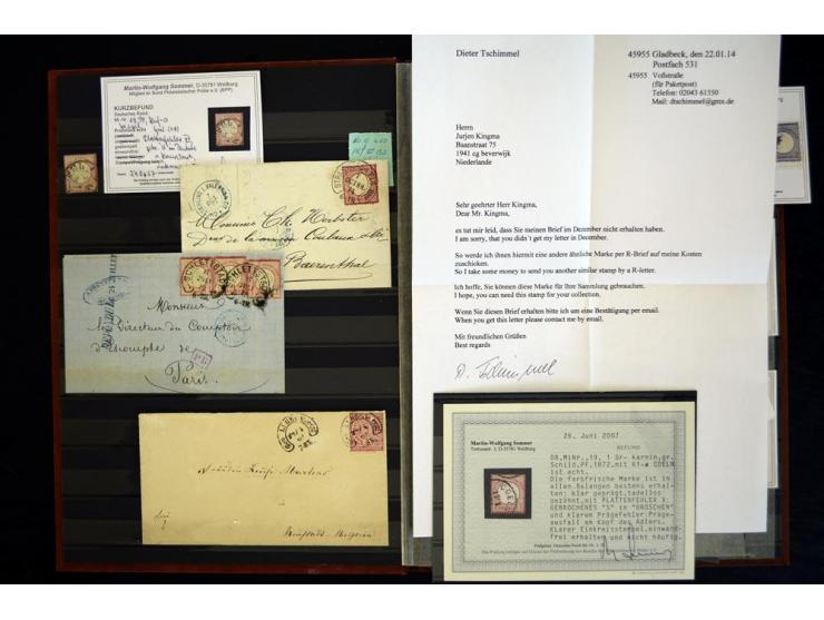 1865/1878, umfangreiche Sammlung von Berlin bis Zabern mit rund 300 Briefen und einigen hundert Briefstücken und losen Marken