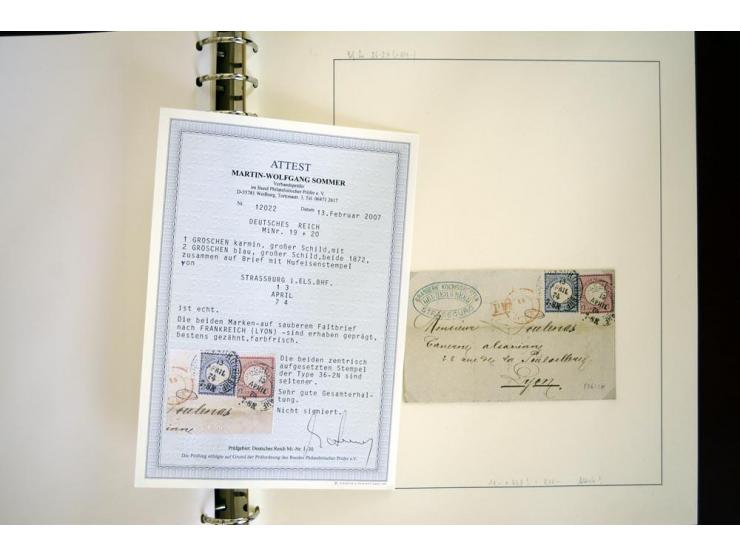 1865/1878, umfangreiche Sammlung von Berlin bis Zabern mit rund 300 Briefen und einigen hundert Briefstücken und losen Marken