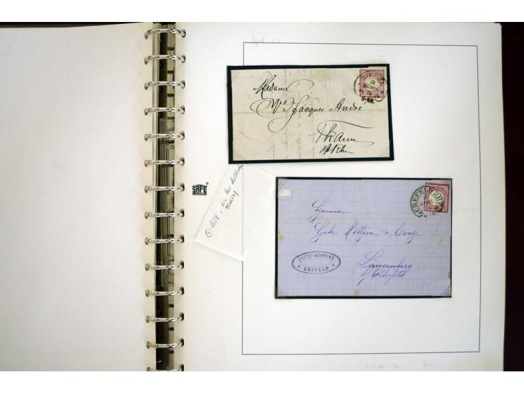 1865/1878, umfangreiche Sammlung von Berlin bis Zabern mit rund 300 Briefen und einigen hundert Briefstücken und losen Marken