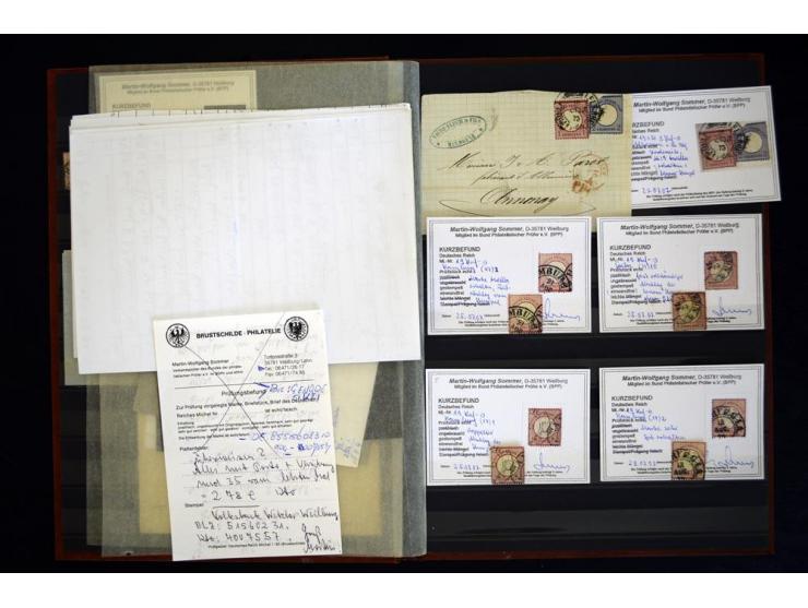 1865/1878, umfangreiche Sammlung von Berlin bis Zabern mit rund 300 Briefen und einigen hundert Briefstücken und losen Marken